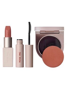ROSE INC Satin Lip Color Lipstick, Mini Mascara, & Cream Blush and Lip Color Set